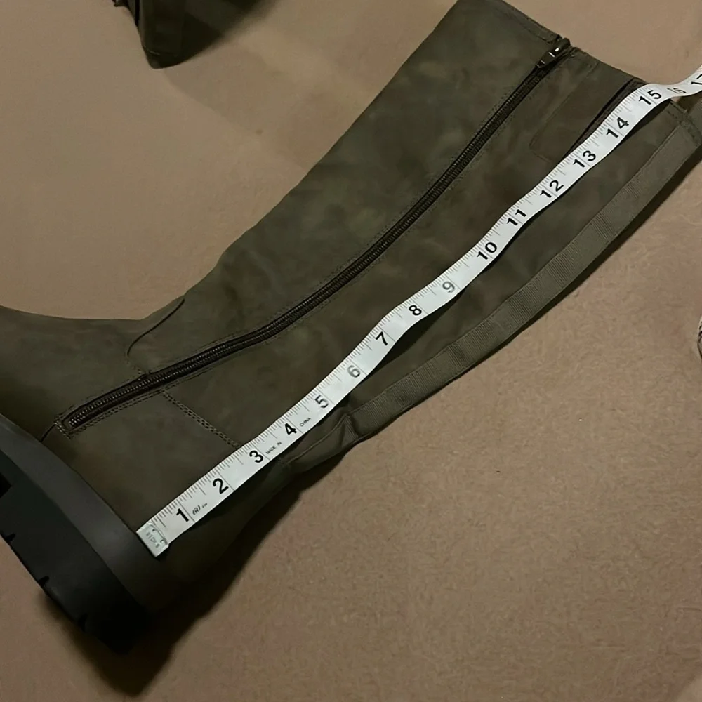 SOUL NATURALIZER Orchid Knee High Side Zip Boots - Dark Olive -Size 11